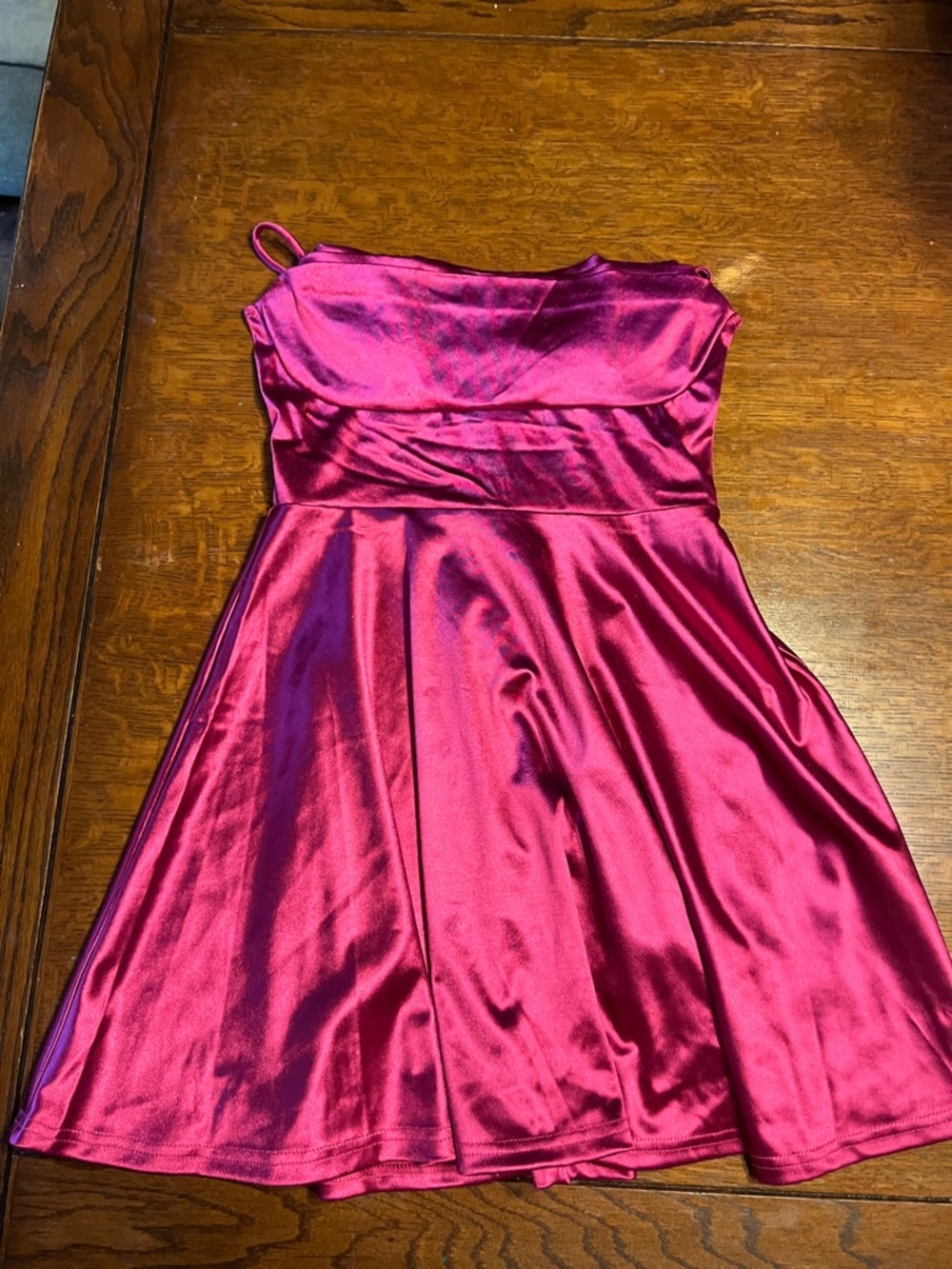 Windsor Hot Pink Satin Fit-and-Flare Dress